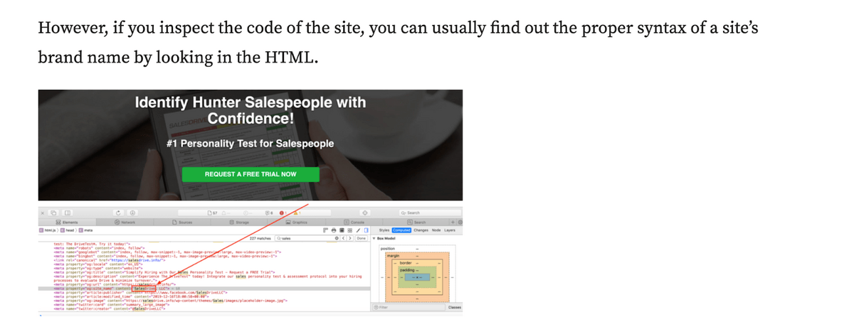 html title tag finding example