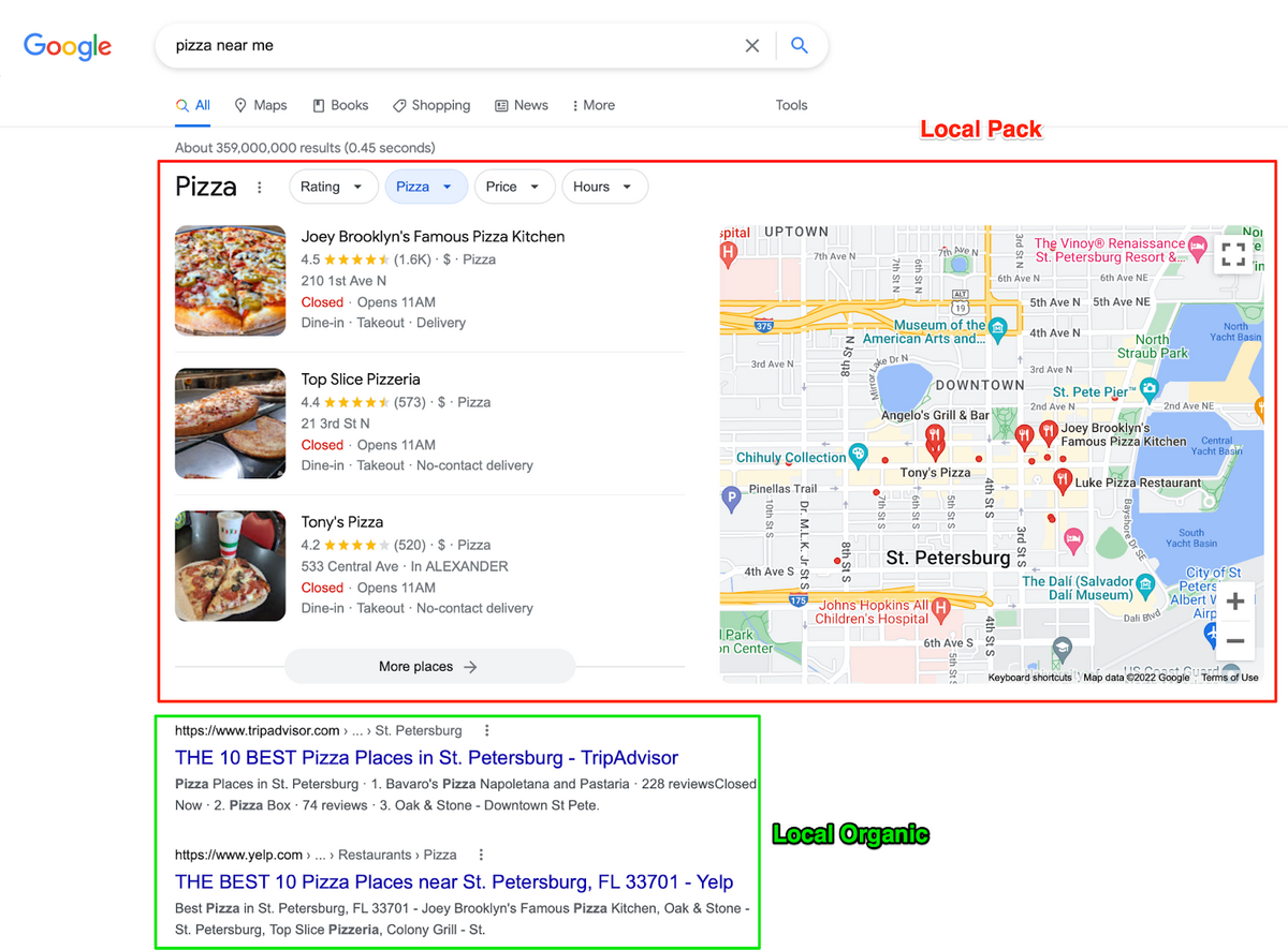 Local-pack-vs-local-organic-search-results